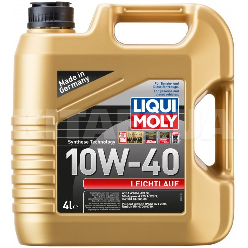 Масло моторное полусинтетическое 4л 10W-40 Leichtlauf LIQUI MOLY (9501)