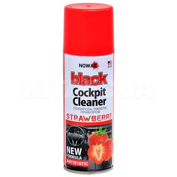 Поліроль для пластику "полуниця" 200мл Strawberry Black Cockpit Cleaner NOWAX (NX00204)
