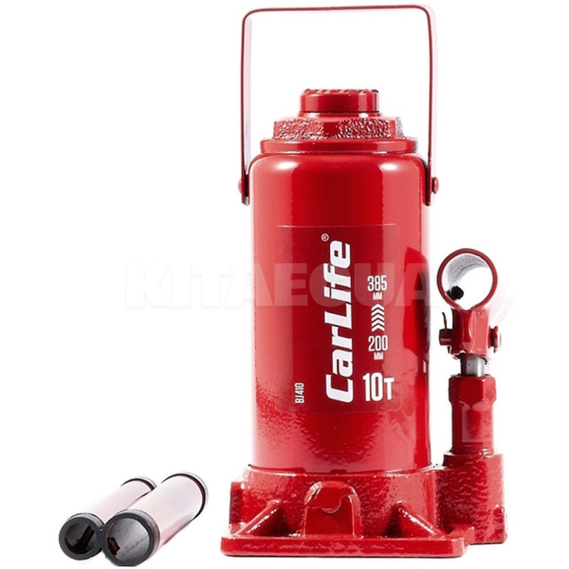 Домкрат гідравлічний пляшковий 10т (200мм-385мм) CARLIFE (BJ410)