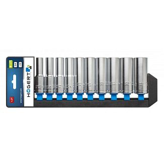 Набір шестигранних головок глибоких 76 мм 1/2" 10 предметів HOGERT