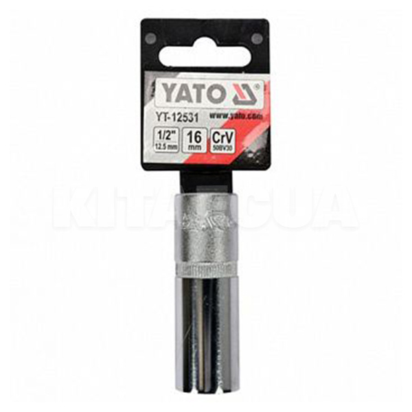 Головка торцевая свечная 16 мм 1/2" 64 мм YATO (YT-12531) - 2