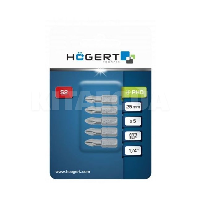 Біта PH0 25 мм 5 шт HOGERT (HT1S300)