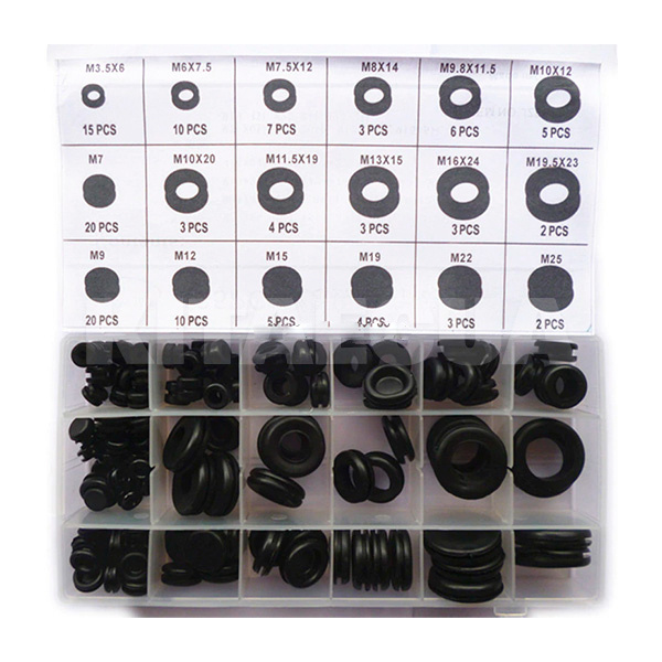 Резиновые втулки 125ед (набор) black (3133)