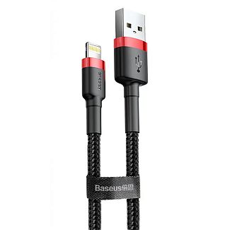 Кабель USB Lightning 2.4A Cafule 1м чорно-червоний BASEUS