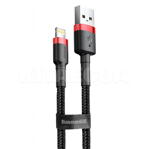 Кабель USB Lightning 2.4A Cafule 1м чорно-червоний BASEUS (180290066)