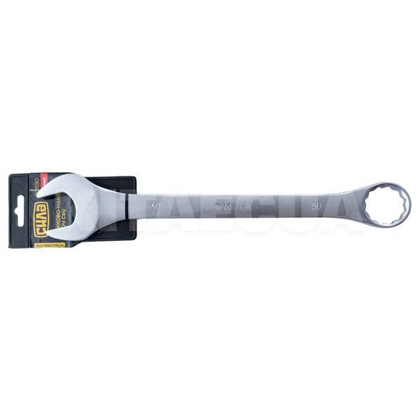 Ключ рожково-накидной 30 мм 12-гранный матовый CrV СИЛА (201130) - 2