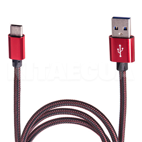 Кабель USB - Type-C красный PULSO ((200) Rd)