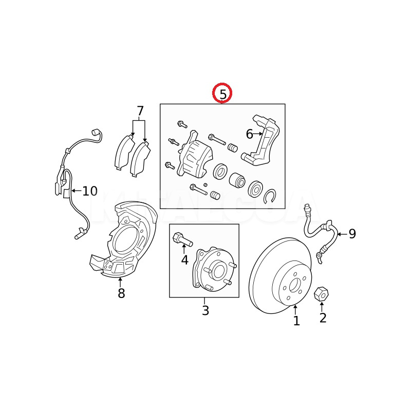 Суппорт тормозной передний левый ОРИГИНАЛ на TOYOTA bZ4X (47750-42130)