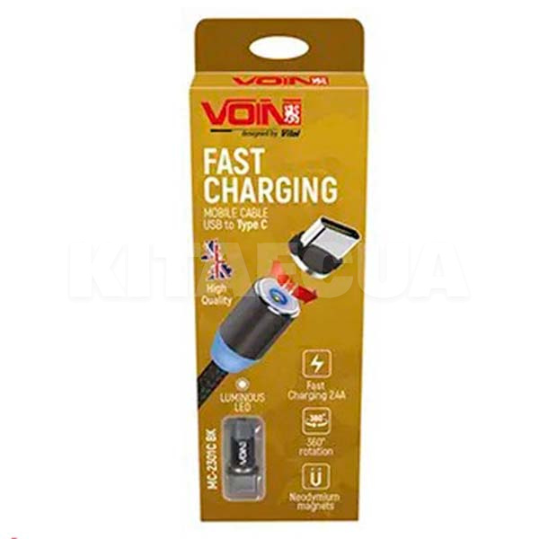 Кабель магнитный USB - Type-C 2.4А 1м красный VOIN (MC-2301C RD)