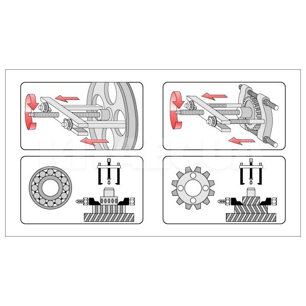 Съемник подшипников универсальный 150 мм YATO (YT-0641) - 2