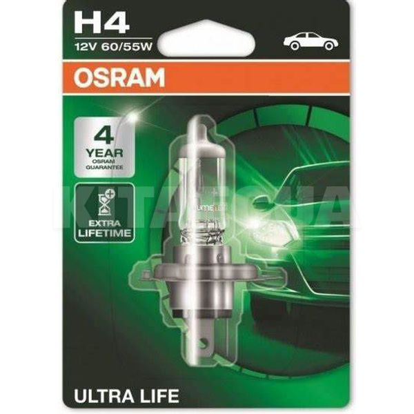 Галогенная лампа H4 60/55W 12V Ultra Life Osram (OS 64193 ULT_01B) - 2