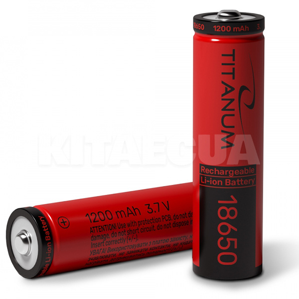 Аккумулятор 1200 mAh цилиндрическая литий-ионная 3,7 В 18650 (1 шт.) TITANUM (T-18650/1200/1B)