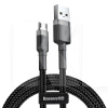 Кабель USB - microUSB Cafule 2.4А 1м серый/черный BASEUS (CAMKLF-BG1)