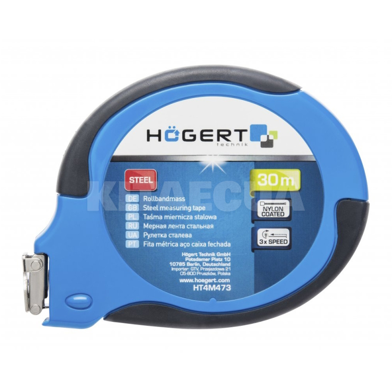 Рулетка 30 м х 9.5 мм HOGERT (HT4M473)