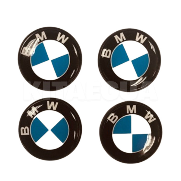 Заглушка колесного диска BMW 60x55 черный ABS пластик 4шт. (104922)