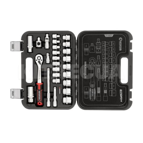 Набор инструментов 3/8" 26 предметов Intertool (ET-8026) - 3