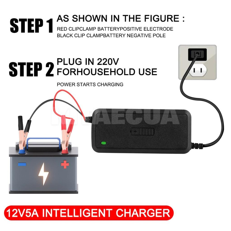 Зарядное устройство для аккумулятора 12В 5A 100Ач XoKo (XK-CC12-5A) - 3