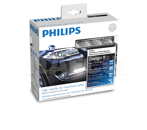 ДХО универсальные 12V 125х30х23мм 16W (комплект) PHILIPS (12831WLEDX1) - 4