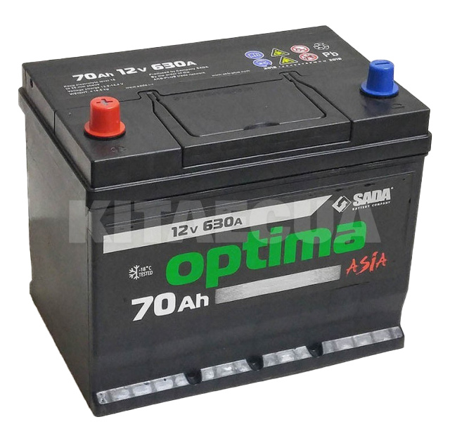 Аккумулятор 70Ач Asia (T3) 261x175x225 с прямой полярностью SADA (6СТ-70Аз-L Optima Asia)