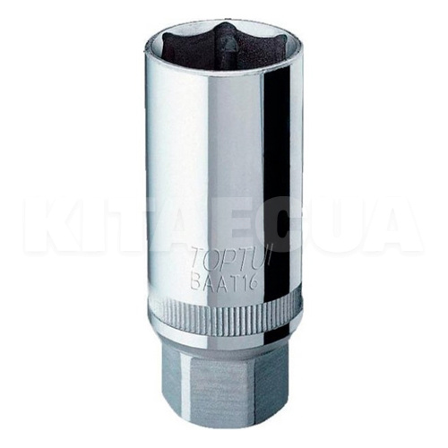 Головка свечная 6-гранная магнитная 16 мм 1/2" 65 мм TOPTUL (TP BAAT1616)