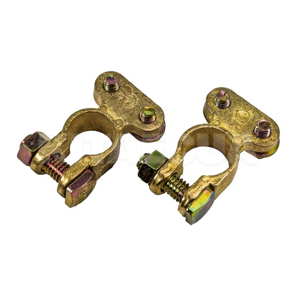 Клеми акумуляторні (-/+) латунні з притискною планкою (комплект) Дорожня карта (DK-TC269) - 2