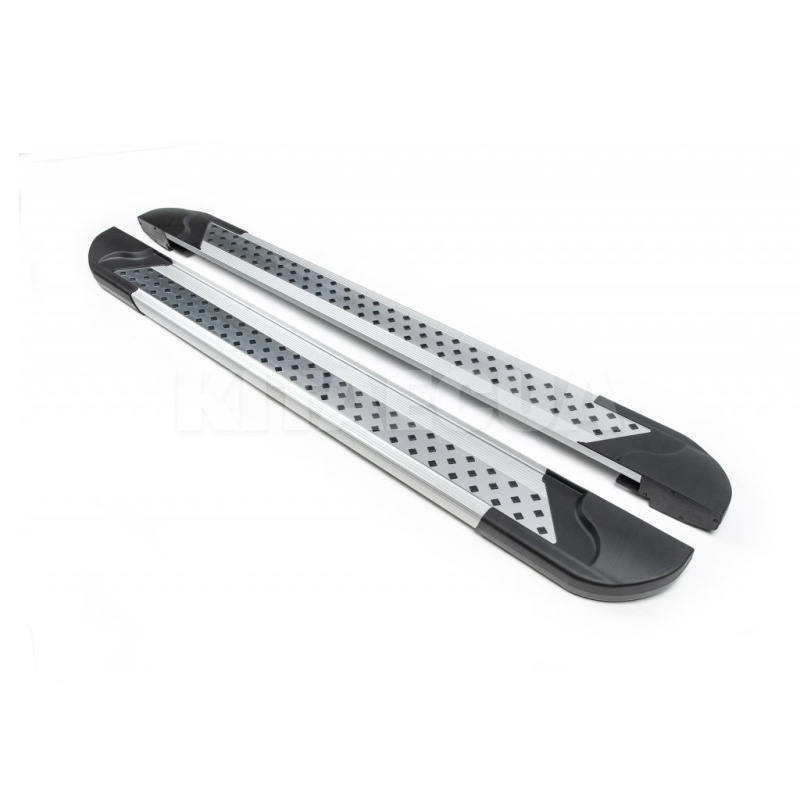 Бічні пороги New Vision Grey (2шт., алюміній) Erkul на HYUNDAI Kona Electric (brr424)