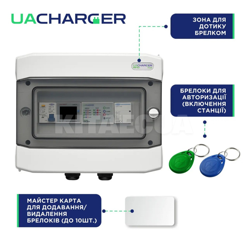 Зарядка для електромобіля GB/T AC 9.2 кВт 40А 1-фаза WALL RFID UACHARGER (CHC-WLRF220931-21-6) - 6