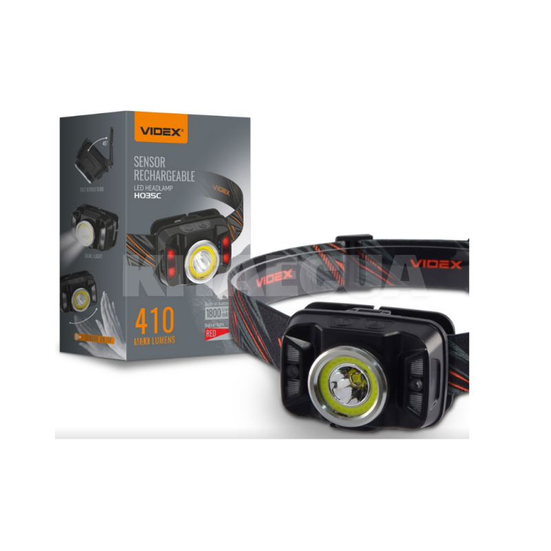 Фонарь светодиодный налобный 410lm VIDEX (VLF-H035C)
