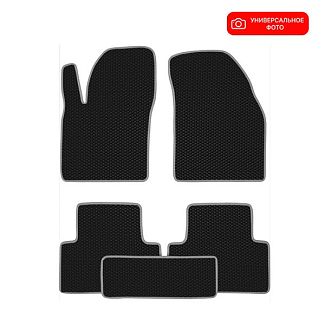 Комплект ковриков в салон Citroen C4 хэтчбек черные с серым кантом и мет. подпятником BELTEX