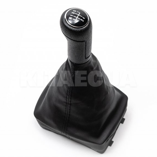 Ручка КПП черная кожзам для Volkswagen Polo 2002-2010г + чехол КПП ABM (013018-23)