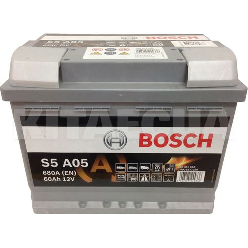 Аккумулятор 60Ач Euro (T1) 242x175x190 с обратной полярностью 680А S5 Bosch (BO 0092S5A050)