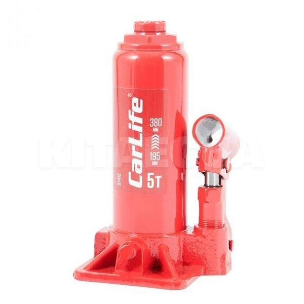 Домкрат гидравлический бутылочный 5т (195мм-380мм) CARLIFE (BJ405) - 2