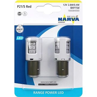 LED лампа для авто Range Power BAY15d 0.4-2.8W red (комплект) NARVA