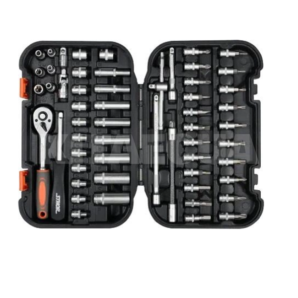 Набір торцевих головок та насадок 1/4" 56 предметів STHOR (58643)