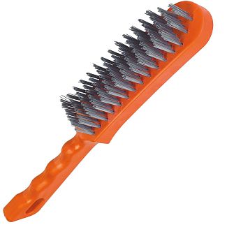 Щітка з металу 6-рядна металева з пластиковою ручкою СТАНДАРТ