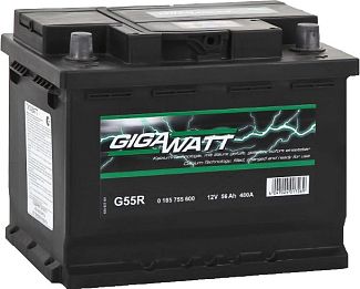 Аккумулятор автомобильный 56Ач 480А "+" справа GIGAWATT