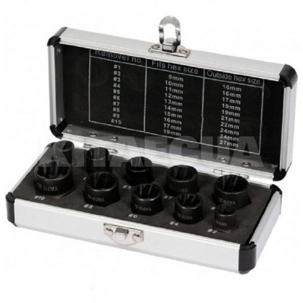 Набір торцевих головок 3/8" 10 предметів YATO (YT-06031)