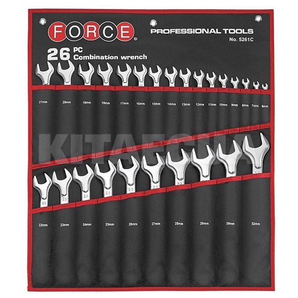 Набор ключей комбинированных 26 предметов 6-32 мм FORCE (FOR 5261C)