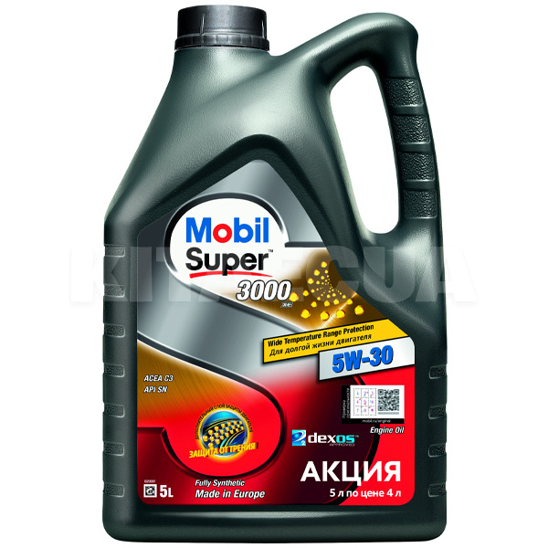 Масло моторное синтетическое 5л 5W-30 Super 3000 XE MOBIL (156156)