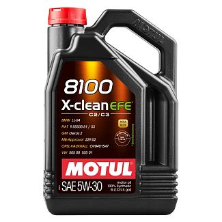 Моторное масло синтетическое 5л 5W-30 8100 X-clean EFE MOTUL