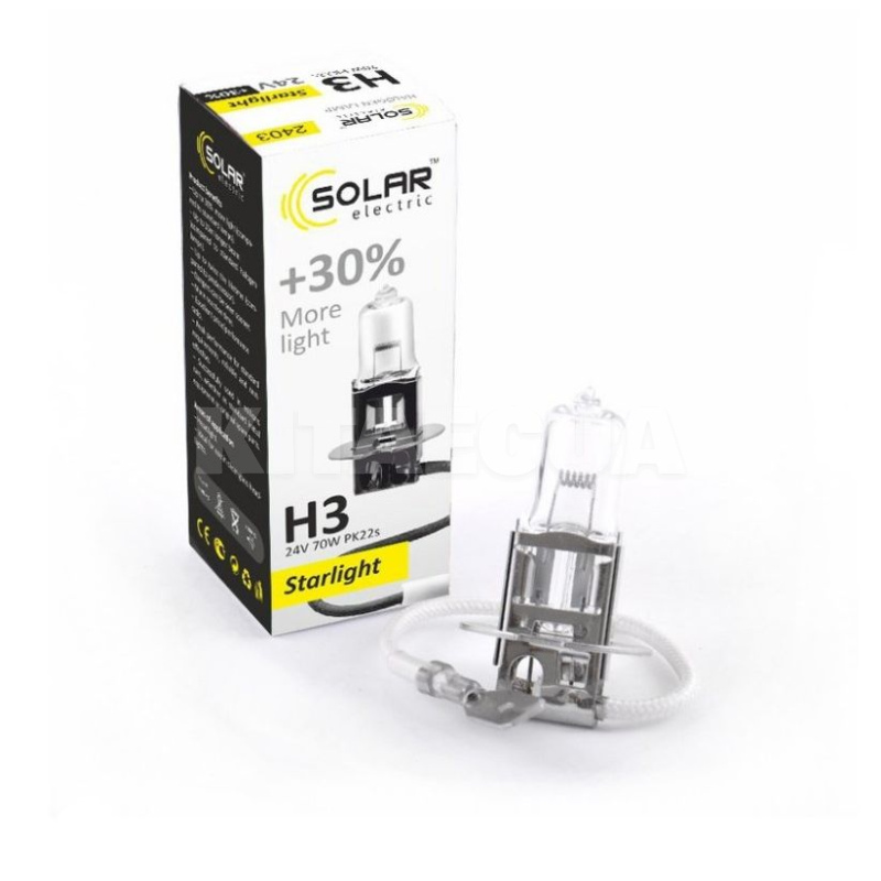 Галогенна лампа H3 70W 24V Starlight +30% Solar (2403)