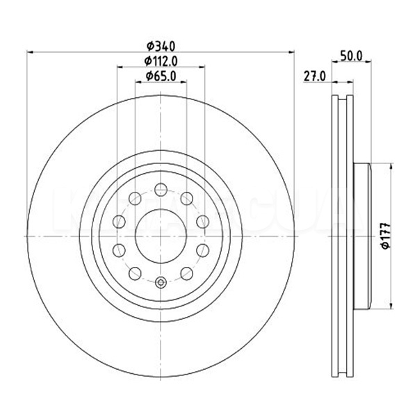 Диск тормозной вентилируемый HELLA на VOLKSWAGEN ID.4 X (1EA615301A)