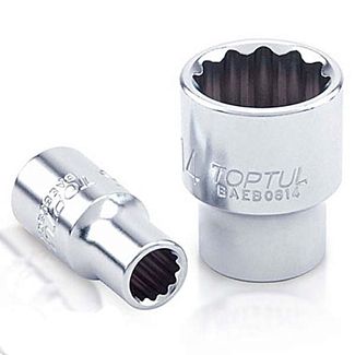 Головка торцевая 12-гранная 9 мм 1/4" 25 мм TOPTUL