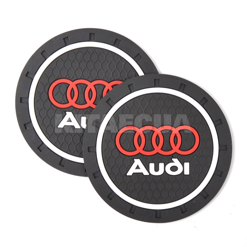 Коврики антискользящие в подстаканник 7 см Audi (2шт.) (4406)