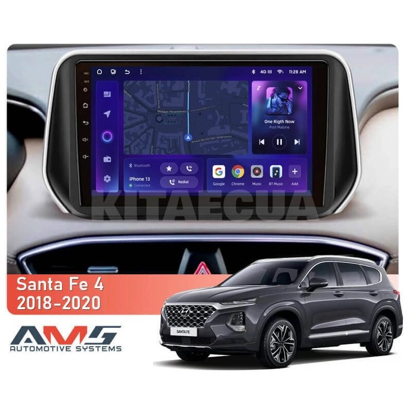 Штатная магнитола MOSS M3 4+32 ГБ 10" Hyundai Santa Fe 4 (ZYJ) 2018-2020 10" AMS (50818) - 2