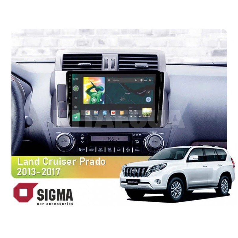 Штатна магнітола X10232 2+32 Gb 10" Toyota Land Cruiser Prado 150 2013-2017 SIGMA4car (34221)