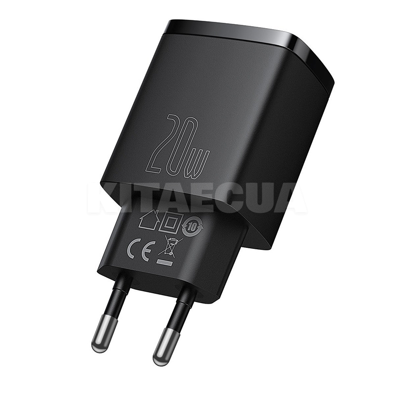 Зарядний пристрій Compact Quick Charger Black U+C 20W EU BASEUS (CCXJ-B01) - 6