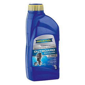 Масло моторное полусинтетическое 1л outboard synt 2т RAVENOL