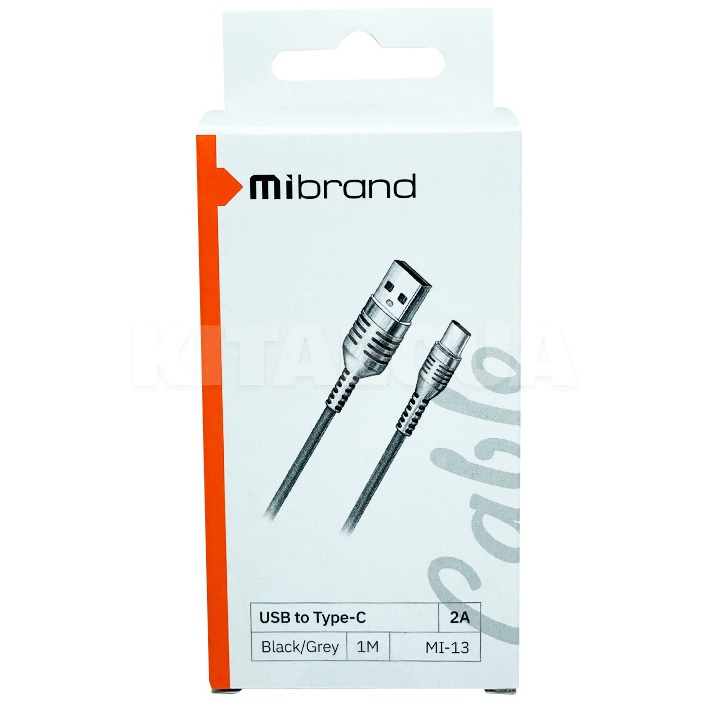 Кабель USB - Type-C 2A MI-13 1м черный/серый Mibrand (MIDC/13TBG) - 2