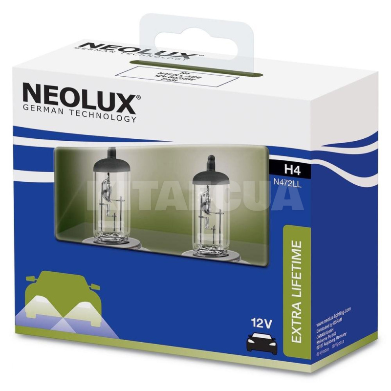 Галогенные лампы H4 60/55W 12V Extra Lifetime комплект NEOLUX (NE N472LL-SCB)